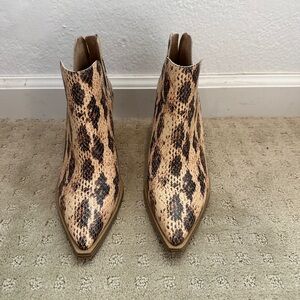 Vince Camuto Textured Animal Print Booties
